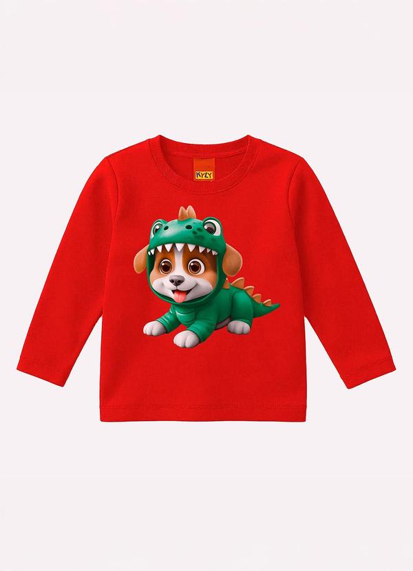 Camiseta Infantil Menino em Algodão Vermelho
