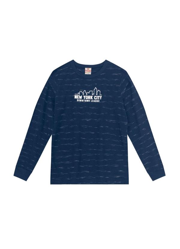 Vista 2 Camiseta Infantil Menino em Malha Azul Brandili Brandili