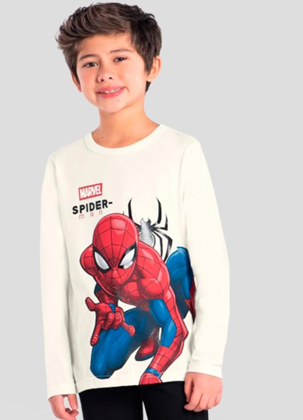 Camiseta Manga Longa Homem Aranha Off White
