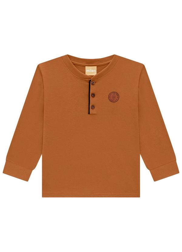 Vista 2 Camiseta Infantil Menino Marrom Milon Milon