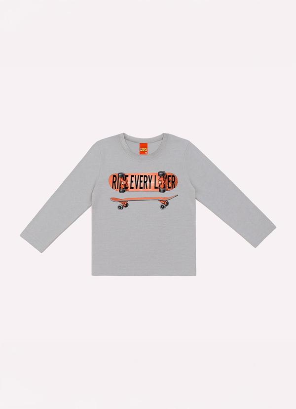Camiseta Infantil Menino Skate Cinza