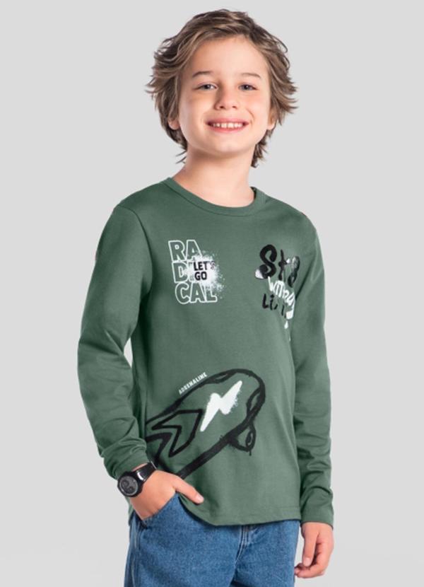 Vista 2 Camiseta Infantil Menino Skate Verde Brandili Brandili