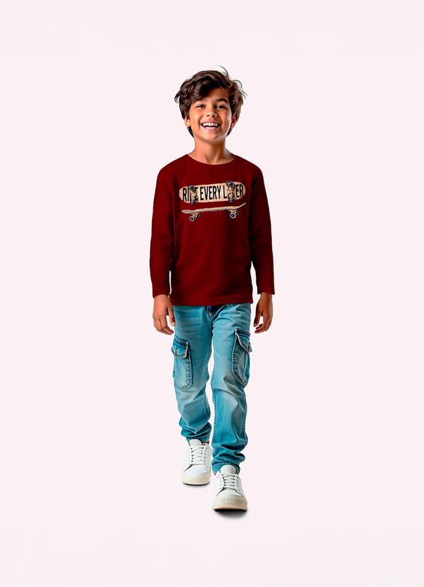 Camiseta Infantil Menino Skate Vermelho