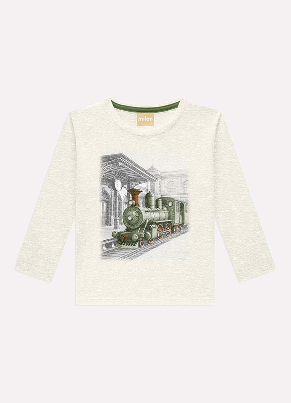 Camiseta Infantil Menino Trem Cinza