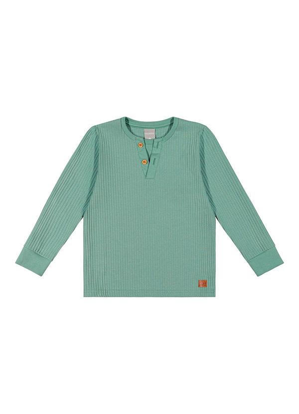 Camiseta Infantil Menino Tricô Botões Verde