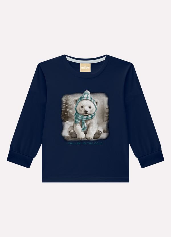 Camiseta Infantil Menino Urso Azul