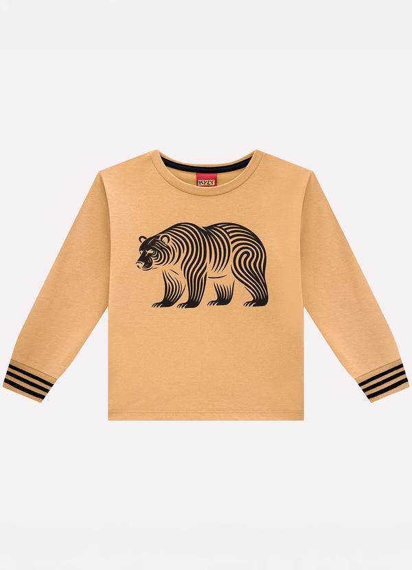 Camiseta Infantil Menino Urso Marrom