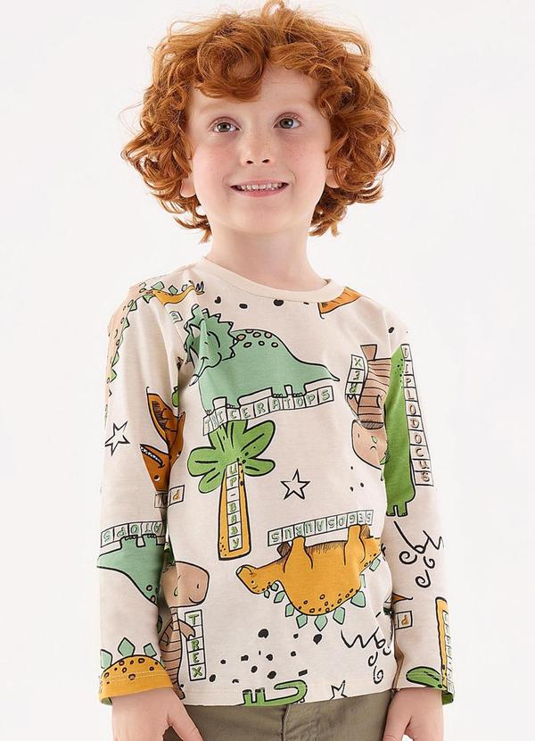 Camiseta Infantil para Meninos Bege