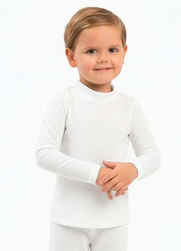 Camiseta Infantil Térmica com Gola Branco
