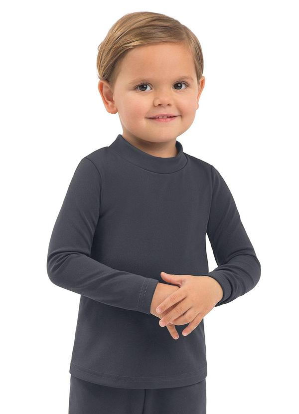 Camiseta Infantil Térmica com Gola Cinza