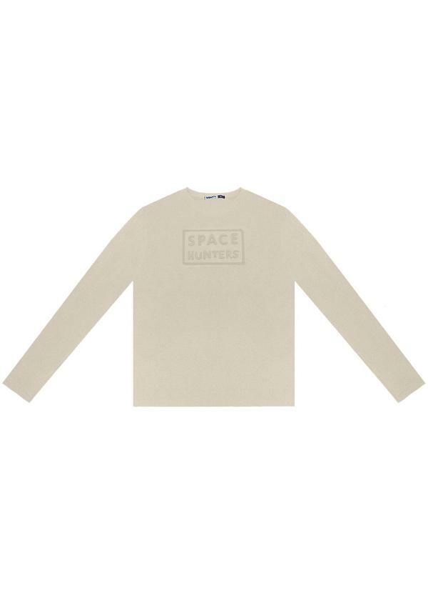 Camiseta Juvenil Masculina Manga Longa Bege