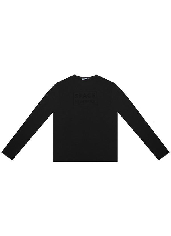 Camiseta Juvenil Masculina Manga Longa Preto