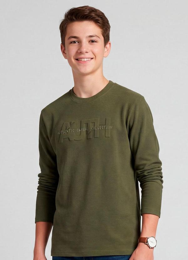 Camiseta Juvenil Meia Malha Verde