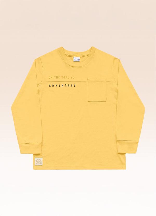 Camiseta Manga Longa Amarelo