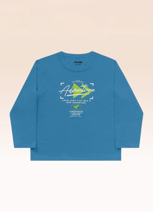 Camiseta Manga Longa Azul