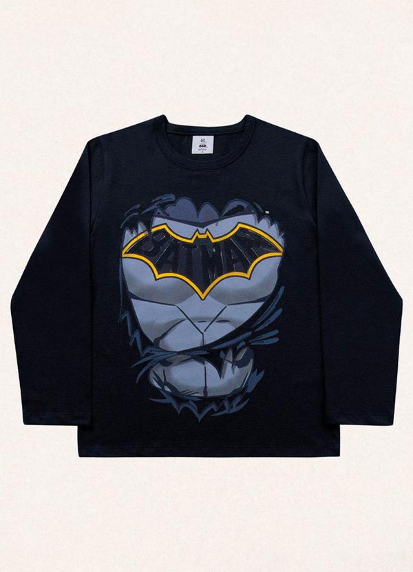 Vista 2 Camiseta Manga Longa Batman Preto Fakini Kids Fakini Kids