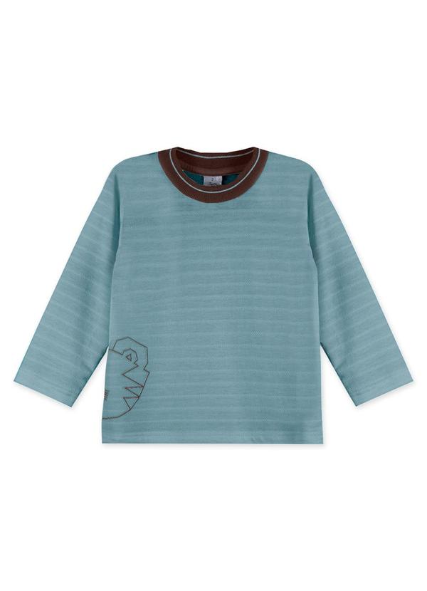 Camiseta Manga Longa Bebê Azul