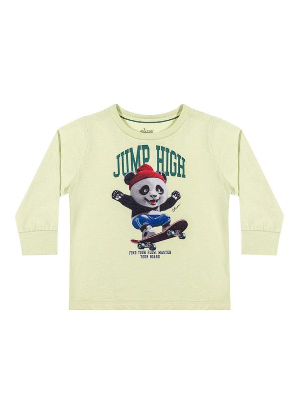 Camiseta Manga Longa Bebê Menino Bichos Verde