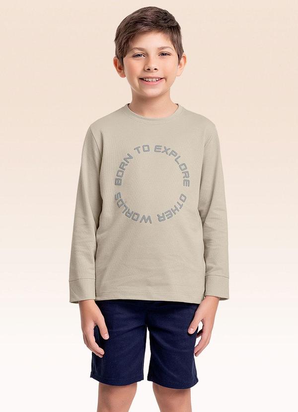 Camiseta Manga Longa Bege