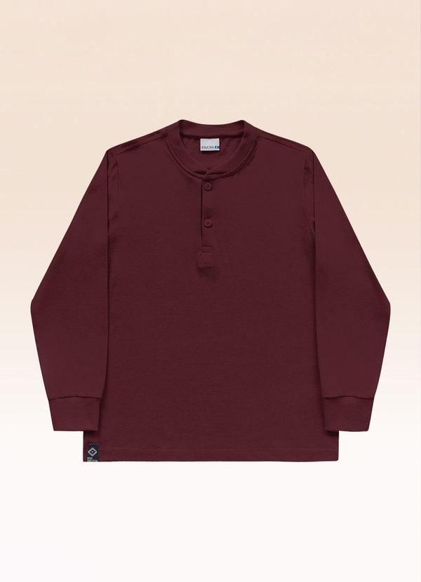 Camiseta Manga Longa Bordo