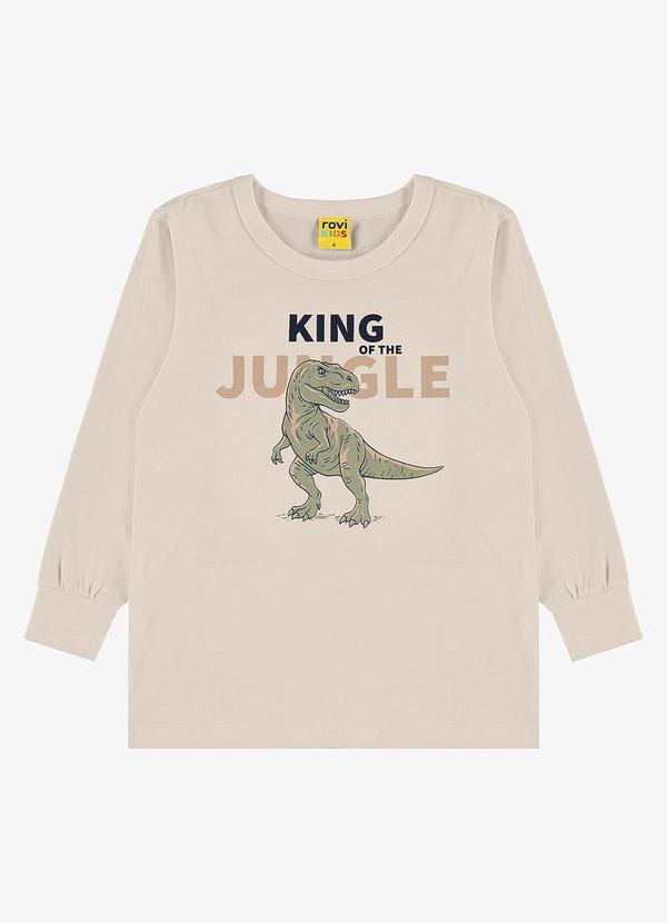 Camiseta Manga Longa em Meia Malha Bege