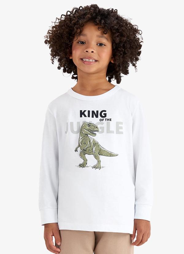Camiseta Manga Longa em Meia Malha Branco