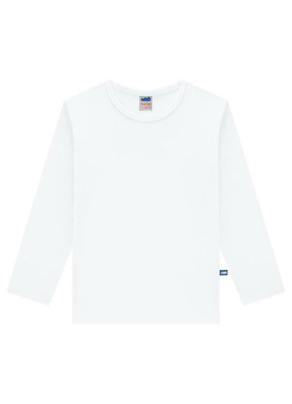 Vista 2 Camiseta Manga Longa em Suedine Unissex Branco Marlan Marlan