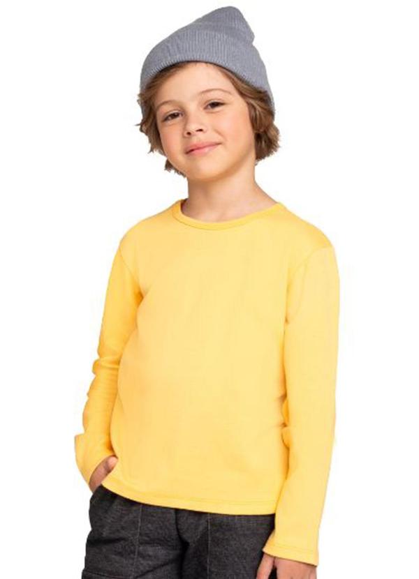 Vista 2 Camiseta Manga Longa em Suedine Unissex Amarelo Marlan Marlan