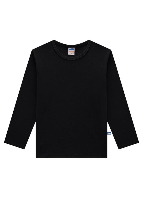 Vista 2 Camiseta Manga Longa em Suedine Unissex Preto Marlan Marlan