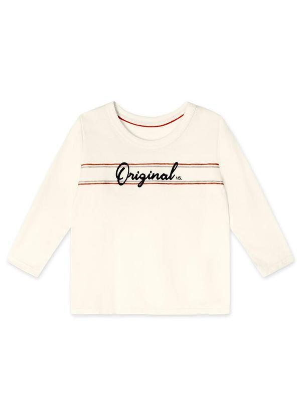 Camiseta Manga Longa Infantil Bege