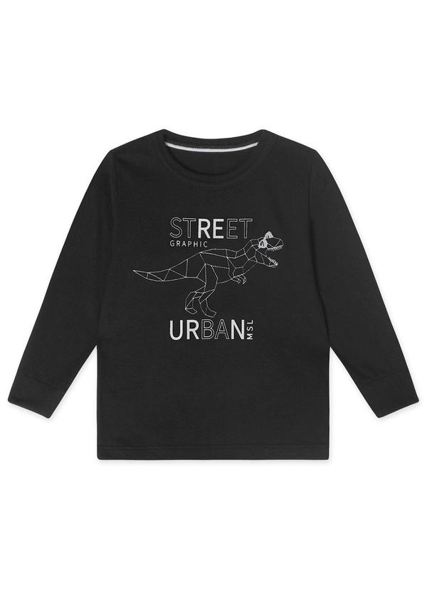 Camiseta Manga Longa Infantil Preto