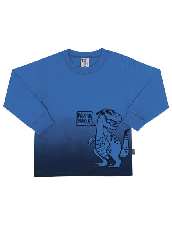 Camiseta Manga Longa Menino Azul