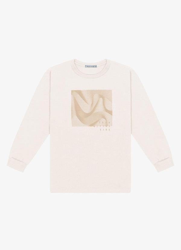 Camiseta Manga Longa Masculino Bege