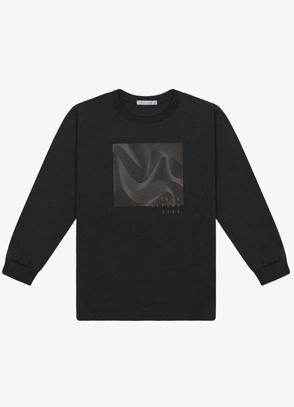 Camiseta Manga Longa Masculino Preto