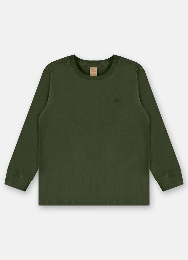 Camiseta Manga Longa para Menino Verde