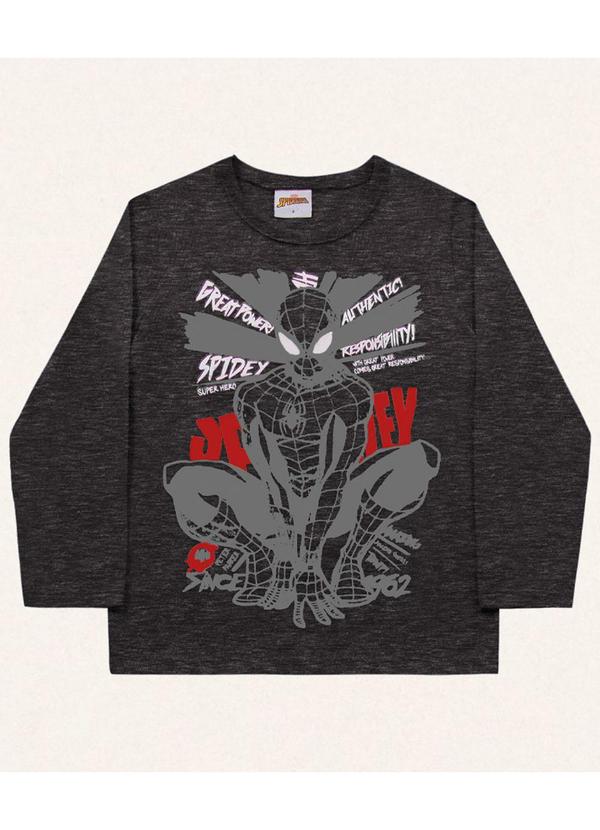 Vista 2 Camiseta Manga Longa Spider-Man Preto Fakini Kids Fakini Kids