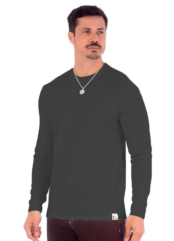Vista 2 Camiseta Masculina Manga Longa em Favinho Cinza Decoy Decoy
