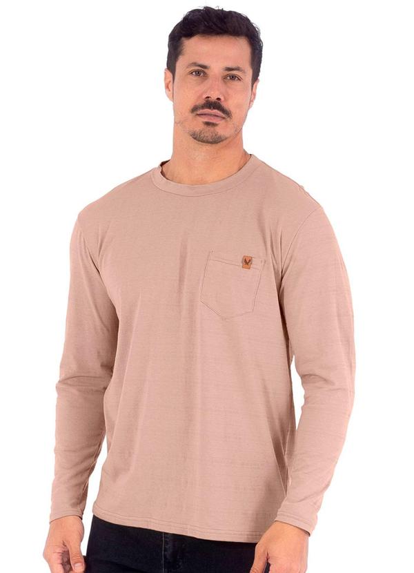 Vista 2 Camiseta Masculina Manga Longa em Piquet Bege Decoy Decoy