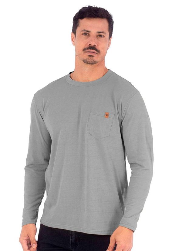 Vista 2 Camiseta Masculina Manga Longa em Piquet Cinza Decoy Decoy