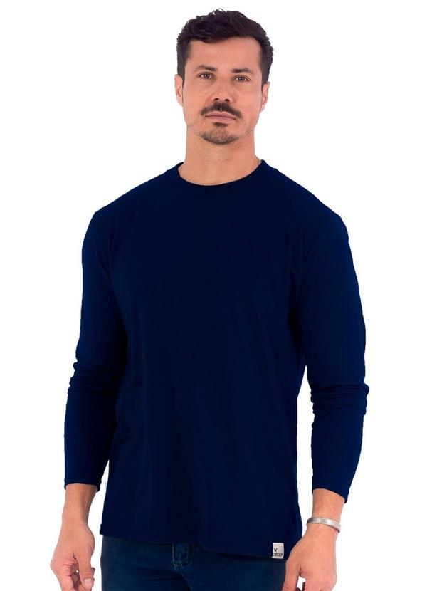 Vista 2 Camiseta Masculina Manga Longa Piquet Azul Decoy Decoy