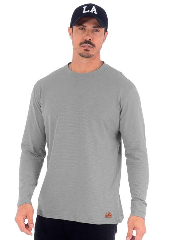 Vista 2 Camiseta Masculina Manga Longa Piquet Cinza Decoy Decoy