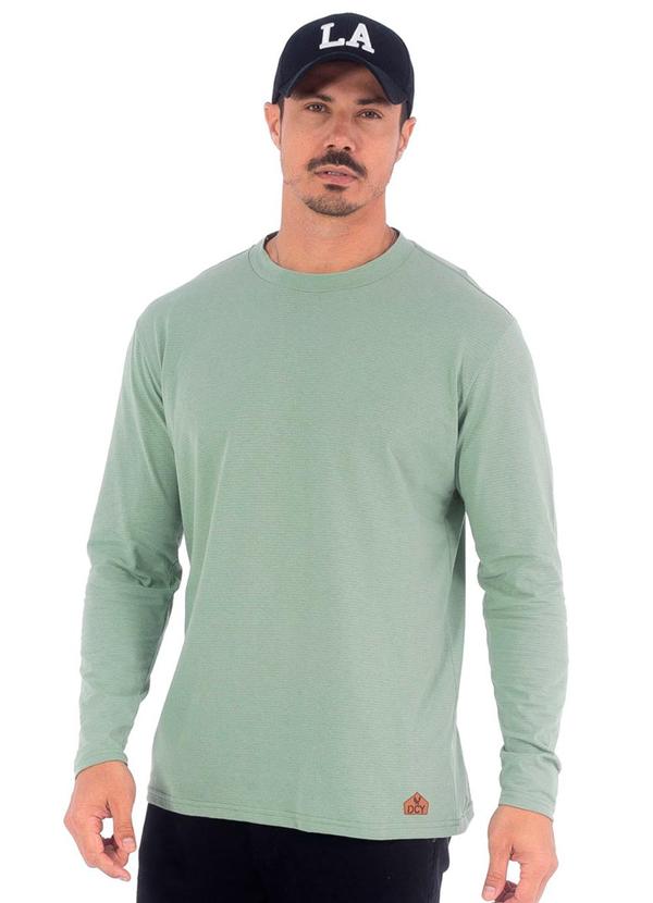 Vista 2 Camiseta Masculina Manga Longa Piquet Verde Decoy Decoy