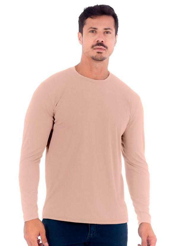 Vista 2 Camiseta Masculina Manga Longa Poliamida Bege Decoy Decoy