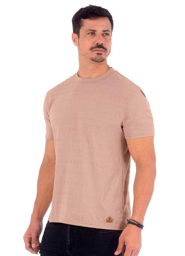 Vista 2 Camiseta Masculina Manga Média Piquet Bege Decoy Decoy