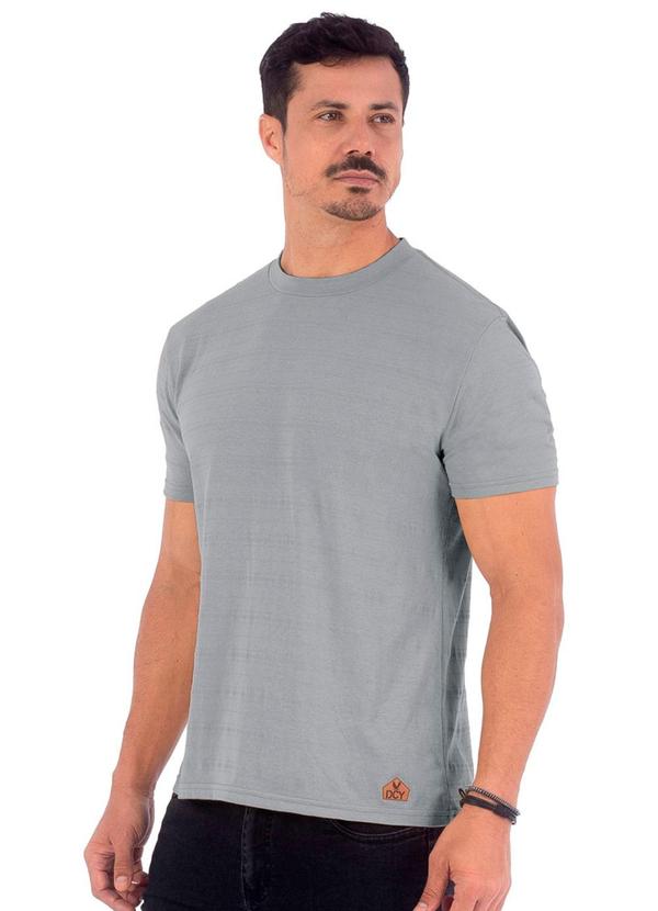 Vista 2 Camiseta Masculina Manga Média Piquet Cinza Decoy Decoy