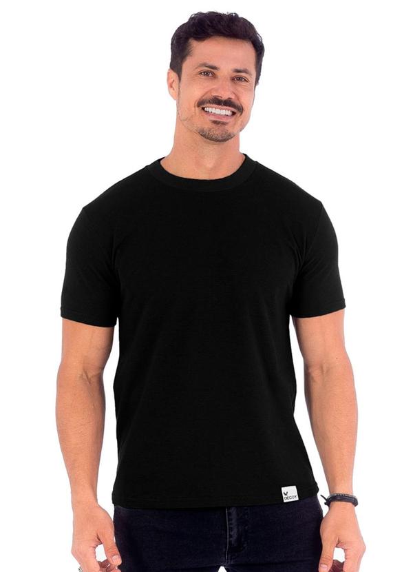 Vista 2 Camiseta Masculina Piquet Preto Decoy Decoy