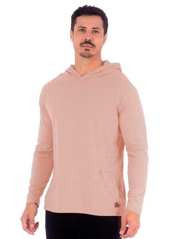Vista 2 Camiseta Masculina Piquet Raglan com Capuz Bege Decoy Decoy
