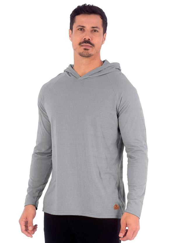 Vista 2 Camiseta Masculina Piquet Raglan com Capuz Cinza Decoy Decoy