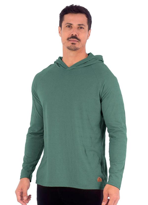 Vista 2 Camiseta Masculina Piquet Raglan com Capuz Verde Decoy Decoy