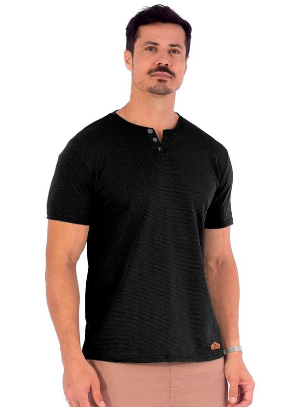 Vista 2 Camiseta Masculina Trabalhada Preto Decoy Decoy